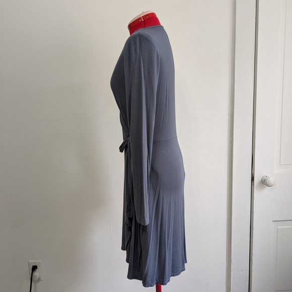 Express Gray Long Sleeve Wrap Dress - Picture 5 of 8
